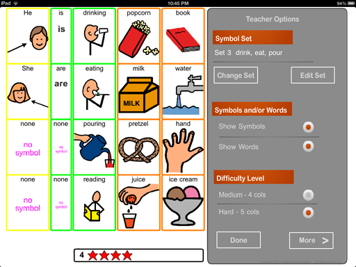 sentence key teacher options